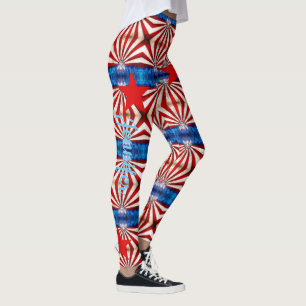 Leggings Leyendas de nombre personalizado azul blanco rojo 