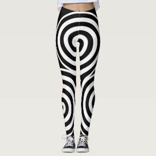 Leggings Leyendas de nombres personalizados en espiral negr