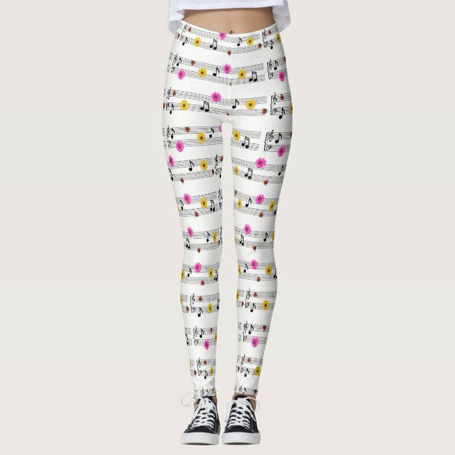 Leggings Leyendas de notas musicales (Anverso)