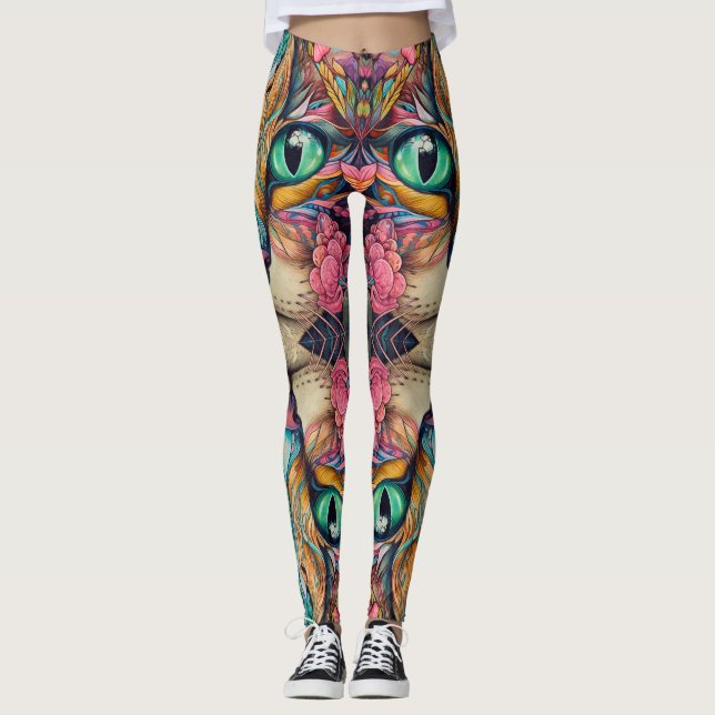 Leggings Leyendas de ojos de gato esmeralda - Bonito (Anverso)