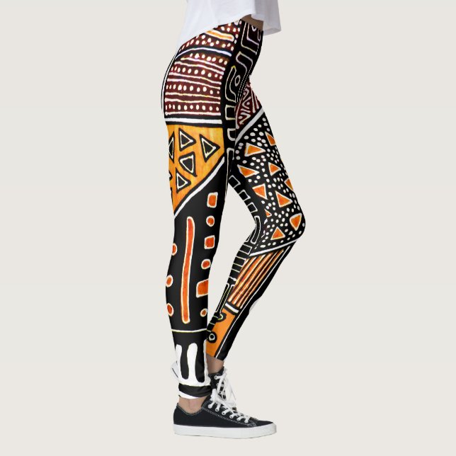 Leggings Leyendas de paño de barro naranja-negro-marrón (Derecha)