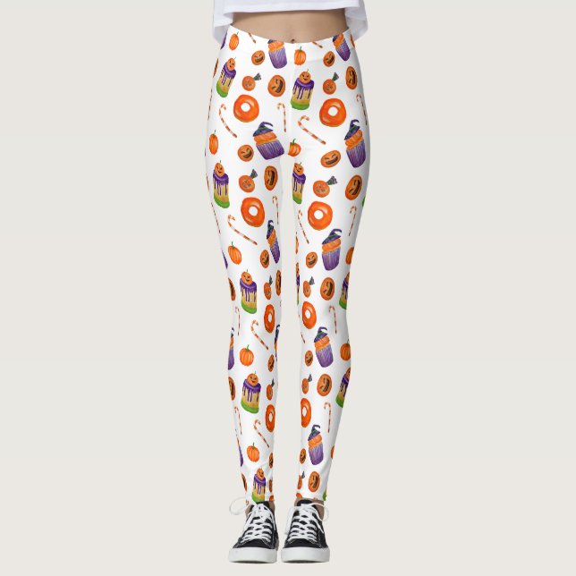 Leggings Leyendas de pastelitos de dulces de Halloween | Fi (Anverso)