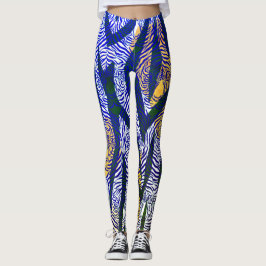Leggings Leyendas de patrón azul tigre siberiano