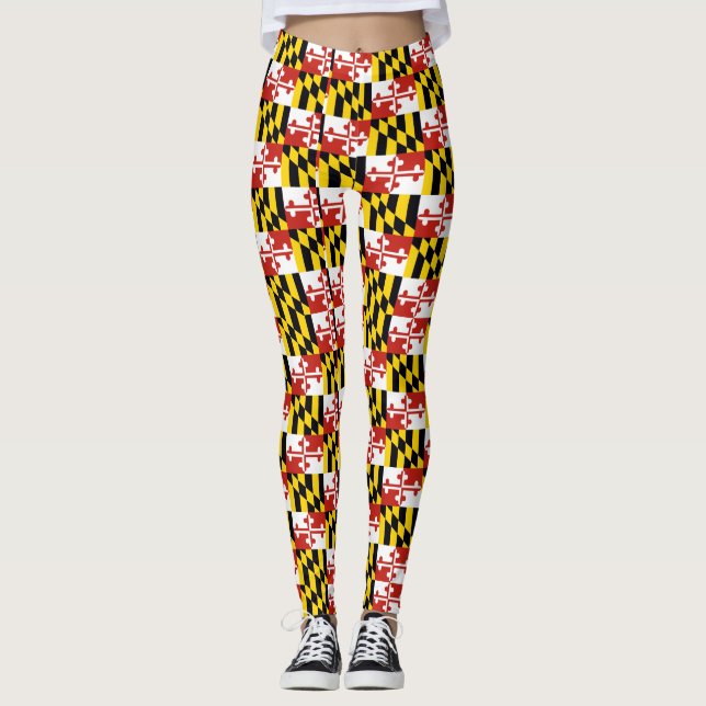 Leggings Leyendas de patrón de bandera de Maryland (Anverso)