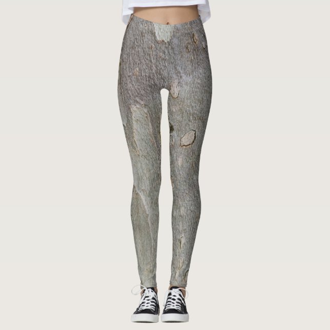 Leggings Leyendas de patrón de corteza de árbol (Anverso)