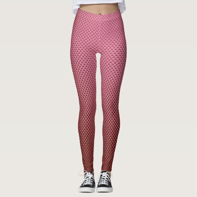 Leggings Leyendas de patrón de fibra de carbono rosa (Anverso)