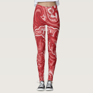 Leggings Leyendas de patrón de rotación de paisajes rojos