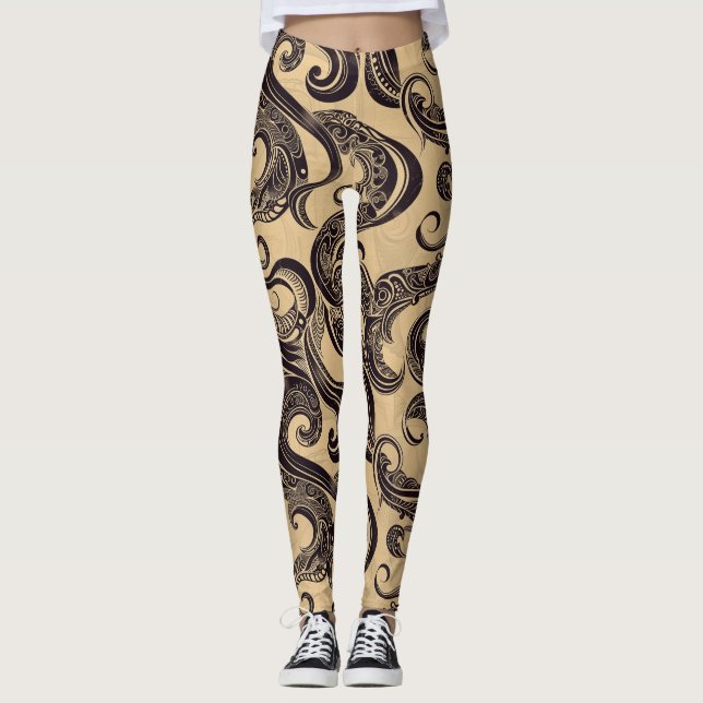 Leggings Leyendas de patrón de tatuaje (Anverso)