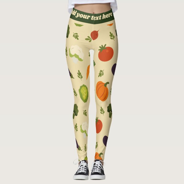 Leggings Leyendas de patrón de vegetación de personalizable (Anverso)