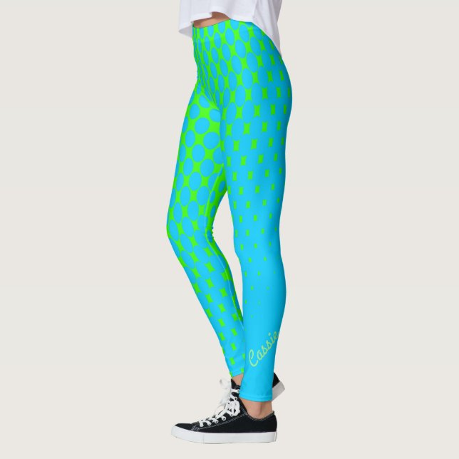 Leggings Leyendas de patrón degradado de azul a verde (Izquierda)
