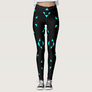 Leggings Leyendas de patrón geométrico negro y azul