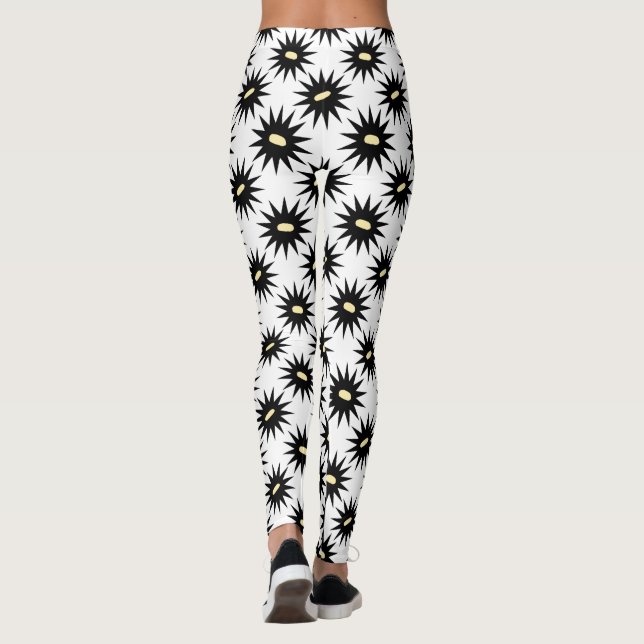 Leggings Leyendas de patrón negro y blanco (Reverso)