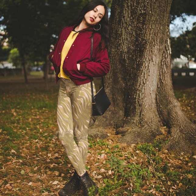 Leggings Leyendas de patrón satinado dorado - Bonito (Subido por el creador)