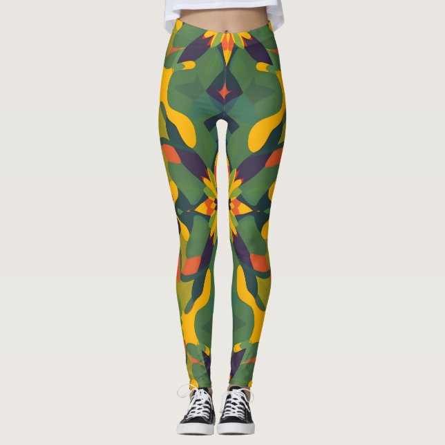 Leggings Leyendas de patrón sin brillo vibrante - Deco de i (Anverso)