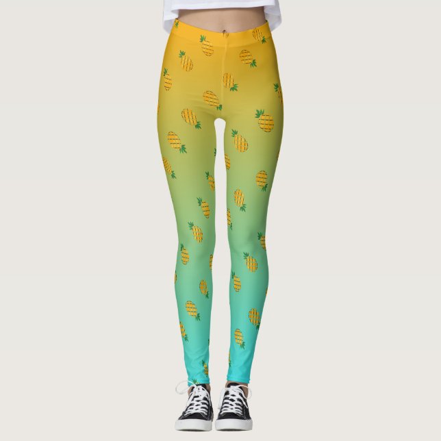 Leggings Leyendas de piña de verano tropical (Anverso)