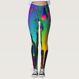 Leggings Leyendas de pintura de goteo - Bonito