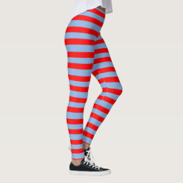 Leggings Leyendas de rayas azules y rojas claras