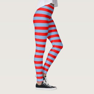 Leggings Leyendas de rayas azules y rojas claras