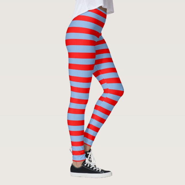 Leggings Leyendas de rayas azules y rojas claras (Derecha)