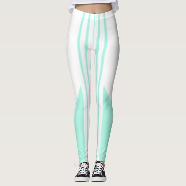 Leggings Leyendas de rayas blancas y verdes (Anverso)