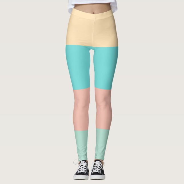 Leggings Leyendas de rayas costeras retro (Anverso)