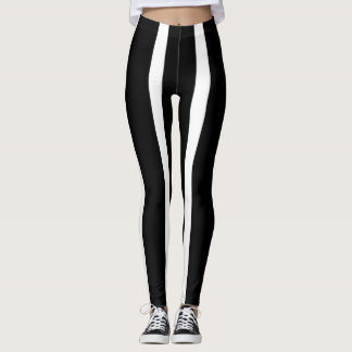 Leggings Leyendas de rayas grandes en blanco y negro