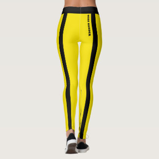Leggings Leyendas de rayas negras y amarillas brillantes pe
