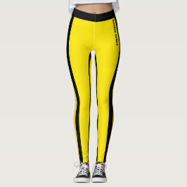 Leggings Leyendas de rayas negras y amarillas brillantes pe