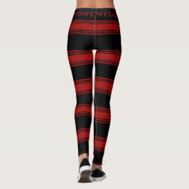 Leggings Leyendas de rayas rojas negras con texto potente