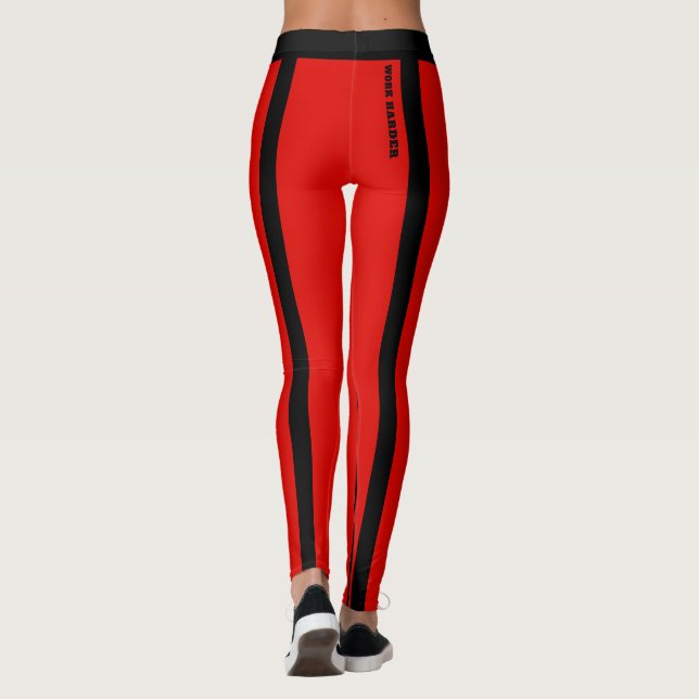 Leggings Leyendas de rayas rojas y negras brillantes para p (Reverso)
