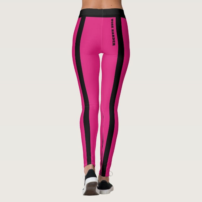 Leggings Leyendas de rayas rosadas y negras calientes perso (Reverso)
