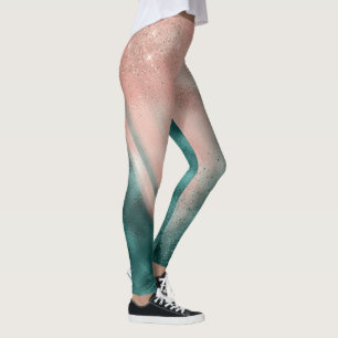 Leggings Leyendas de Relieve metalizado rosa Rubor verde az