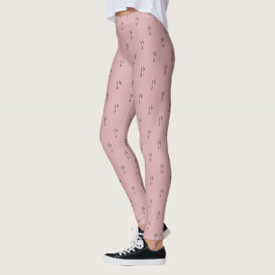 Leggings Leyendas de repetición de zapato de ballet rosa