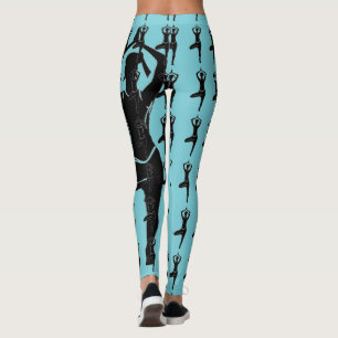 Leggings Leyendas de silueta azul claro de yoga rosa