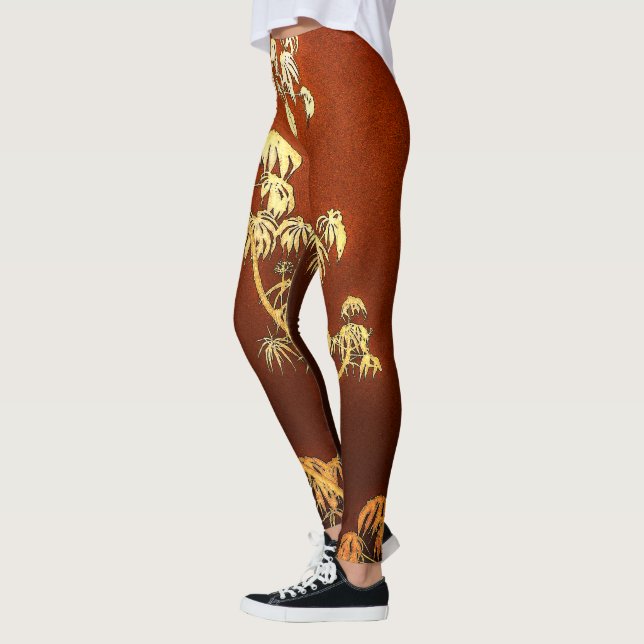 Leggings Leyendas de silueta de árbol tropical (Izquierda)