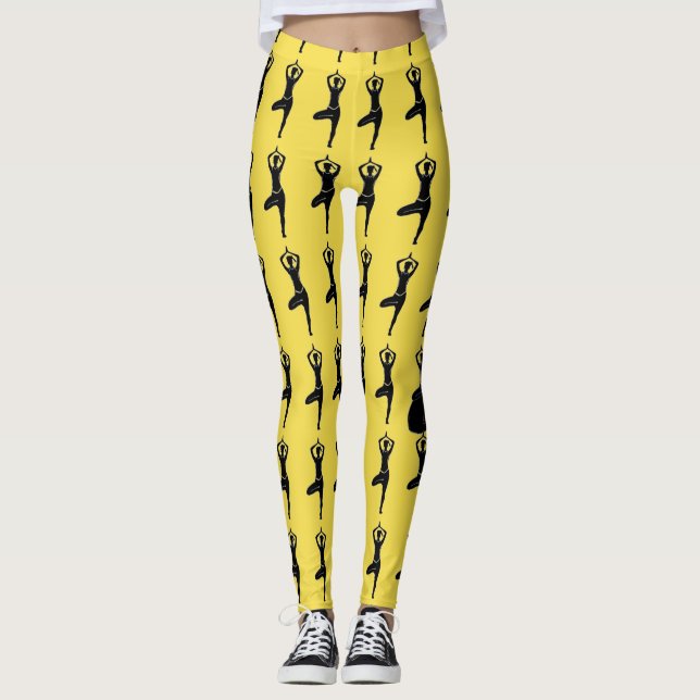 Leggings Leyendas de silueta de yoga pose (Anverso)