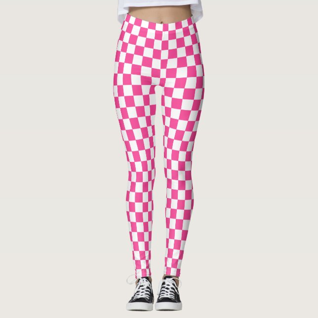 Leggings Leyendas de Spandex con control rosa y blanco (Anverso)