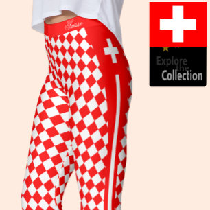 Leggings Leyendas de Suiza, moda premium, bandera suiza