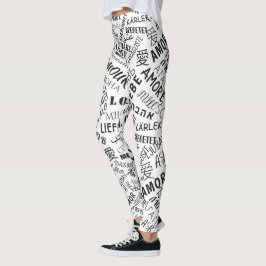 Leggings Leyendas de texto aman el lenguaje múltiple - sus 