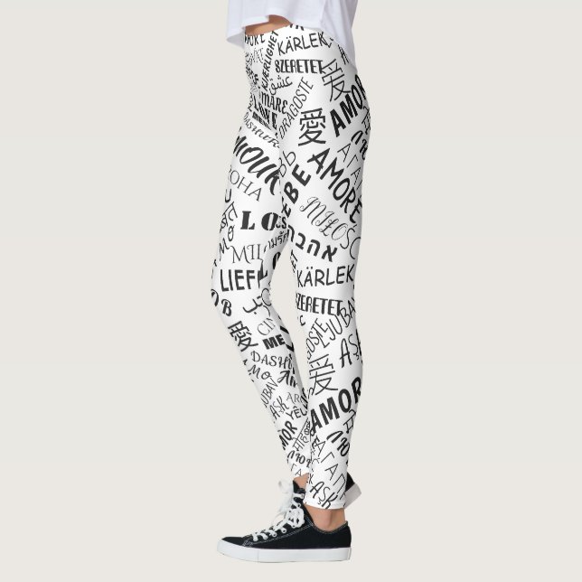 Leggings Leyendas de texto aman el lenguaje múltiple - sus  (Izquierda)