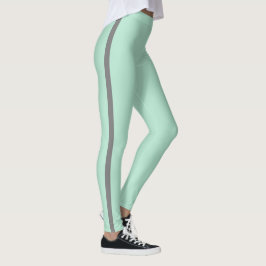 Leggings Leyendas de tiras grises verdes de la menta
