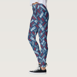 Leggings Leyendas de trineo de curado - Rojo, Blanco y Azul