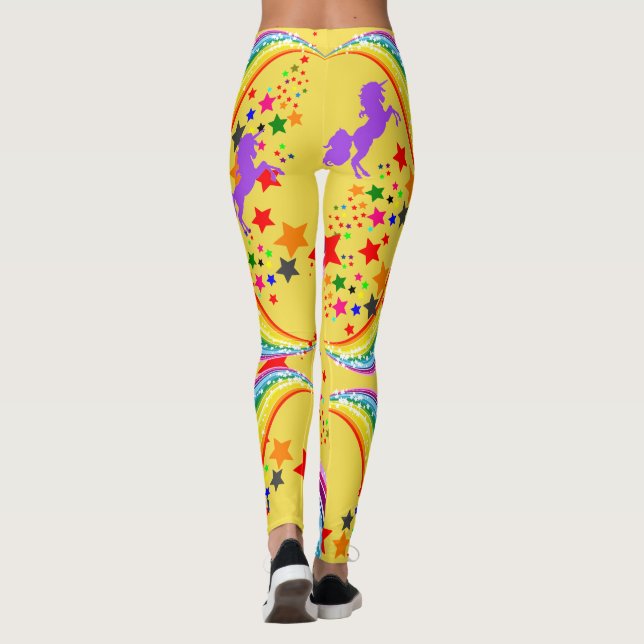 Leggings Leyendas de Unicornio arcoiris personalizan planto (Reverso)