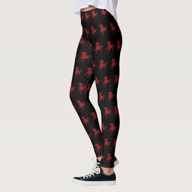 Leggings Leyendas de Unicornio de Fuego Rojo (Izquierda)