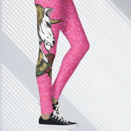 Leggings Leyendas de unicornio rosa purpurina