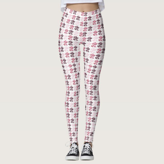 Leggings Leyendas de Valentines Heart Design Ladies (Anverso)