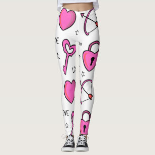 Leggings Leyendas de Valentines Heart & Key All-Over-Print