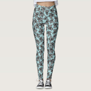 Leggings Leyendas de verano con flores negras y blancas