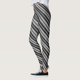 Leggings Leyendas de vestir de rayas de negro y plata