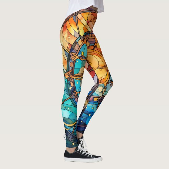 Leggings Leyendas de vidrio manchado celestial (Derecha)